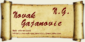 Novak Gajanović vizit kartica